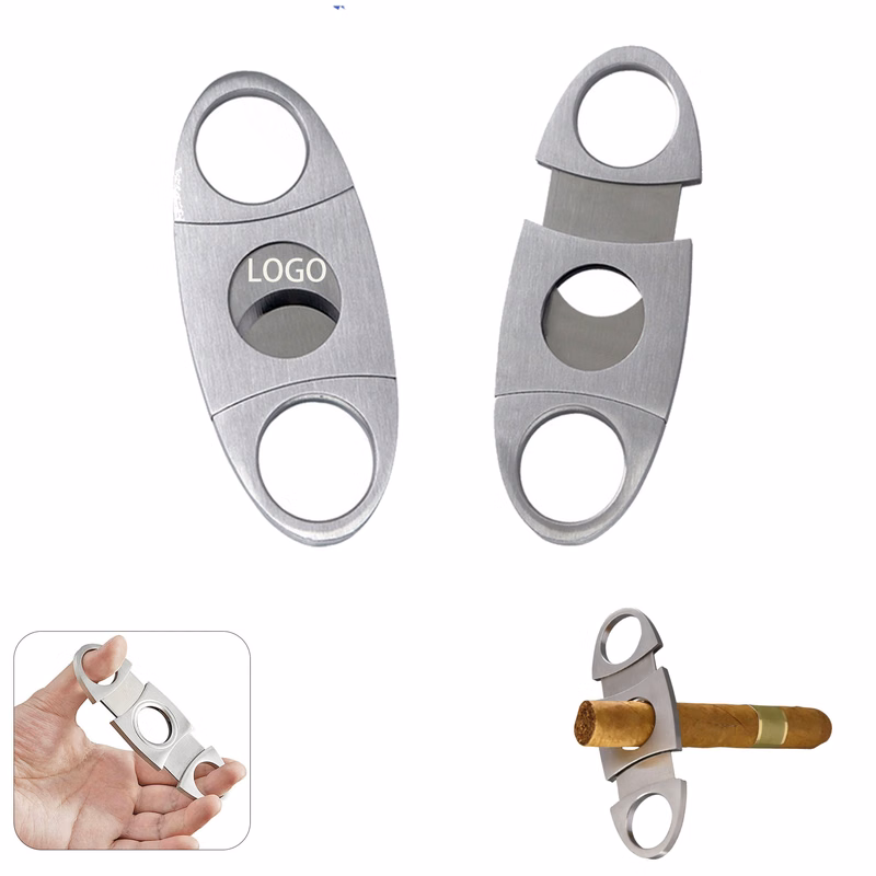 Stainless Steel Smooth Cigar Clippers Double Cut Blade
