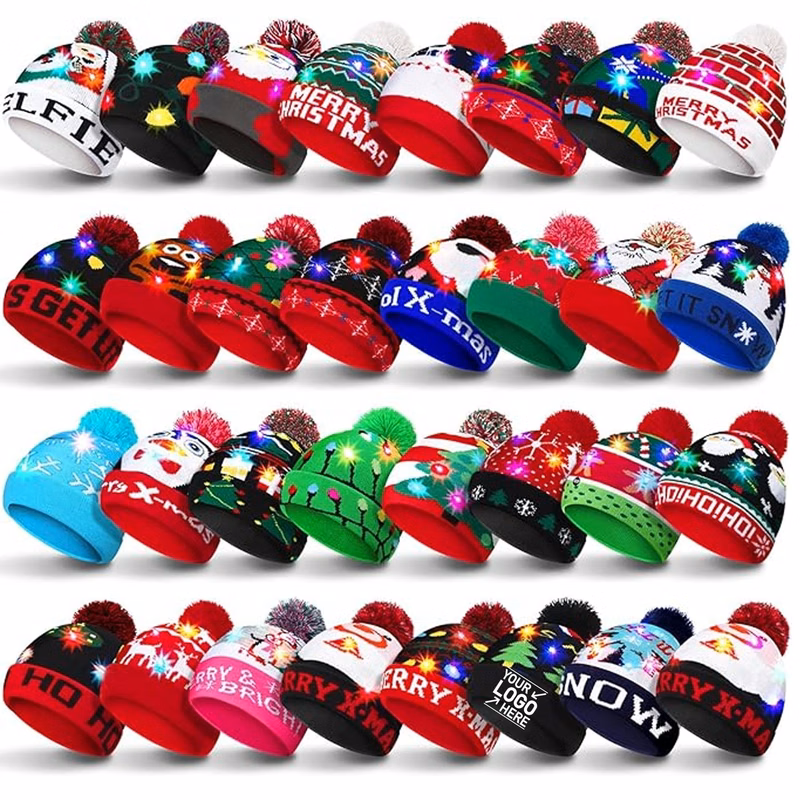 Christmas LED Light-up Knitted Beanie