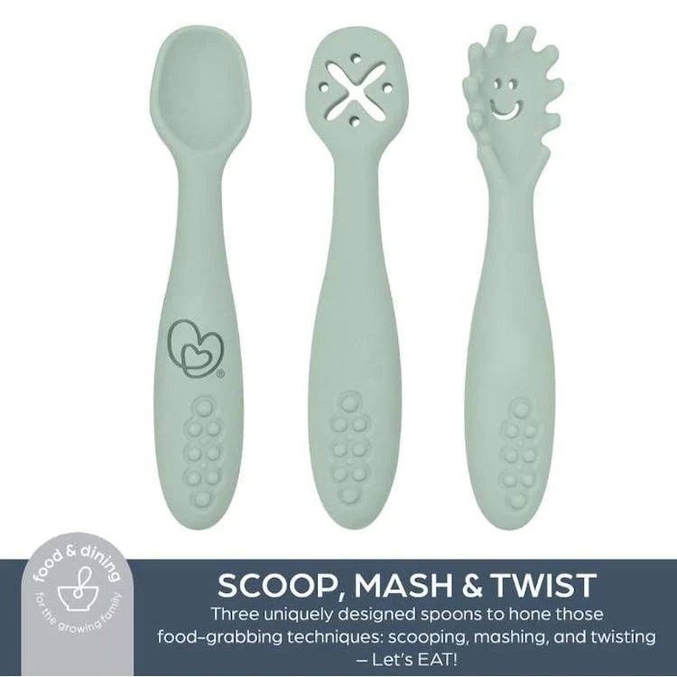 Scoop Mash and Twist Silicone Baby Spoon Set High Edge 1