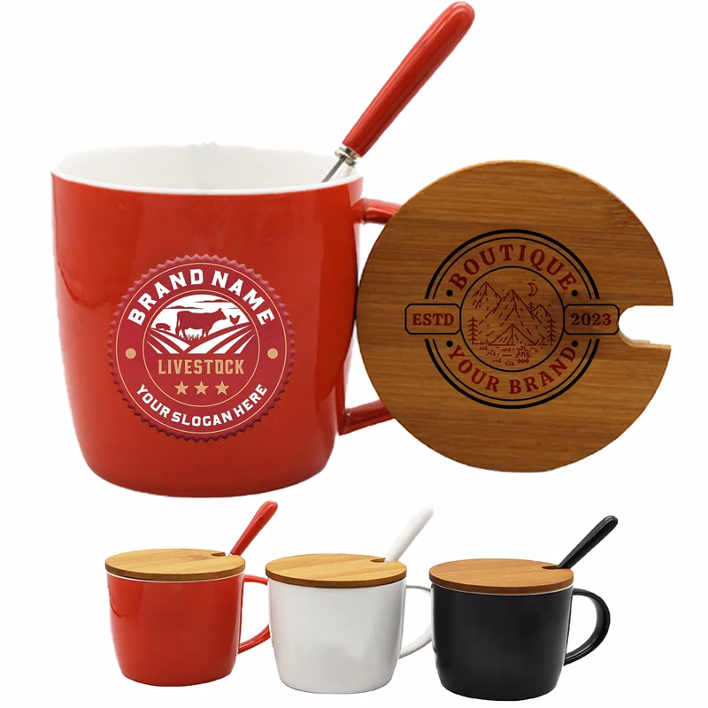 Customizable Wood Coffee Cup With Engraved Bamboo Lid