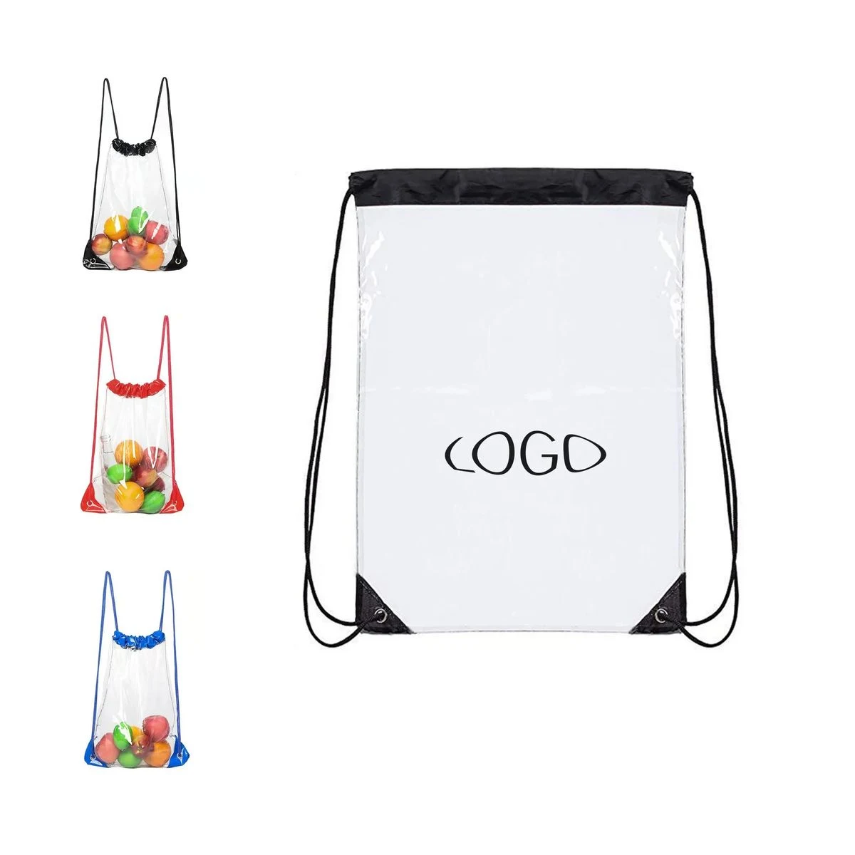 Transparent PVC Waterproof Drawstring Bag 1