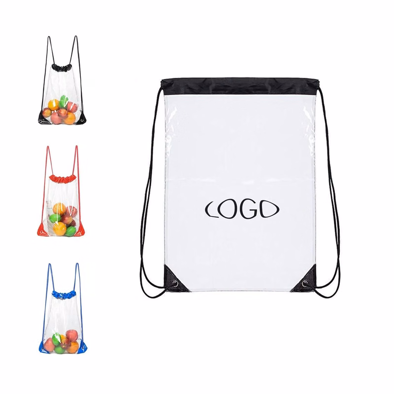 Transparent PVC Waterproof Drawstring Bag