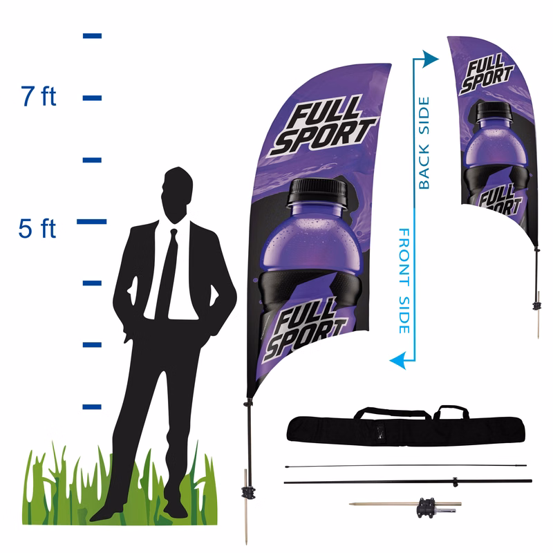 7.5 ft. Concave Advertising Flag Kit 2 (Double Sided)