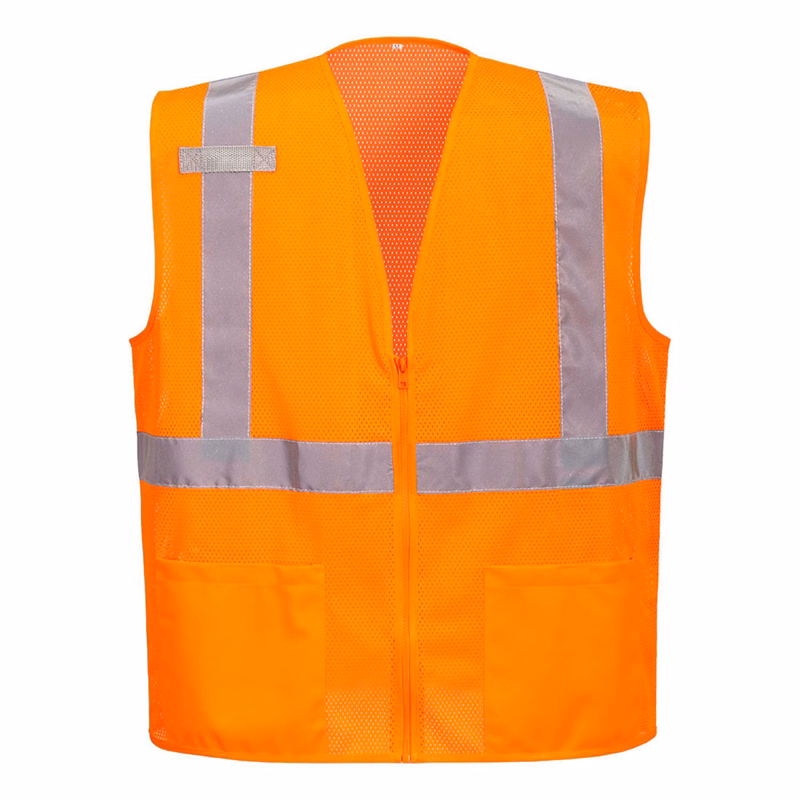 PORTWEST® Class 2 Economy Hi-Vis Mesh External Pocket Vest w/ 2 Pockets
