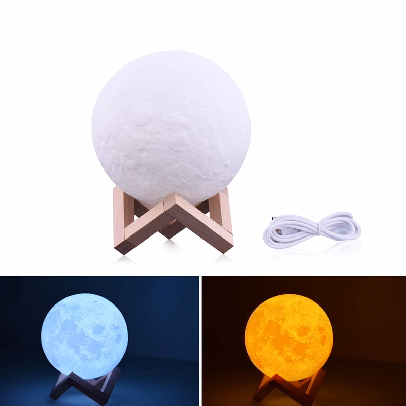 Rechargeable 3D LED Moon Lamp