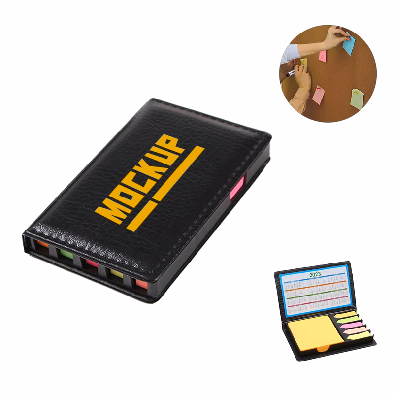 Sticky Note Set with PU Box MOQ 100 PCS