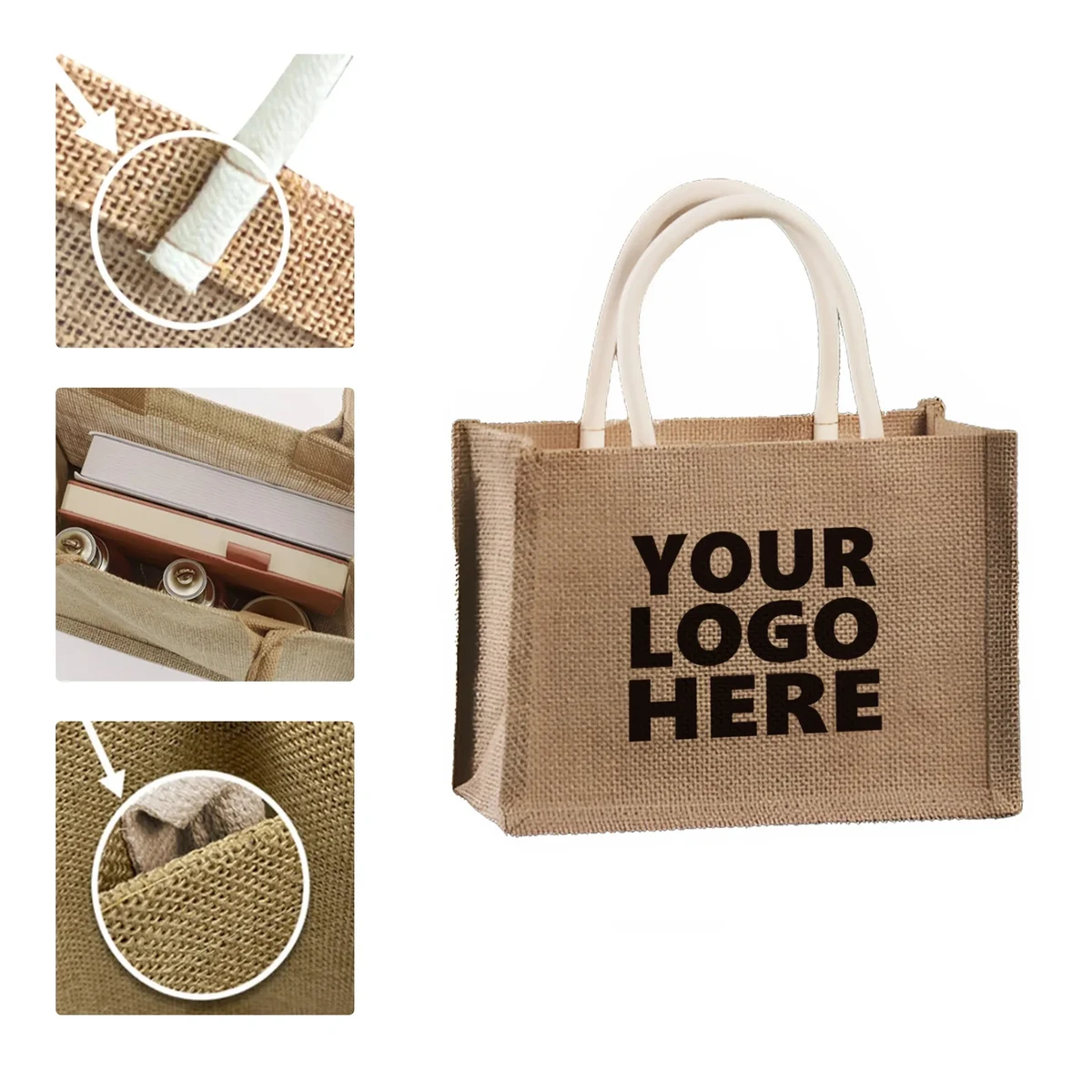 MOQ50 Linen Gift Tote Bag, custom tote bag with logo imprint 1