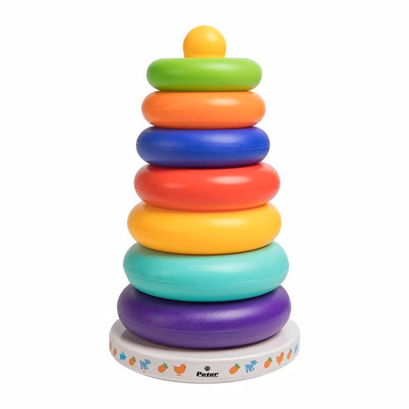 Safe Plastic Educational Rainbow Stacking Tower Toy