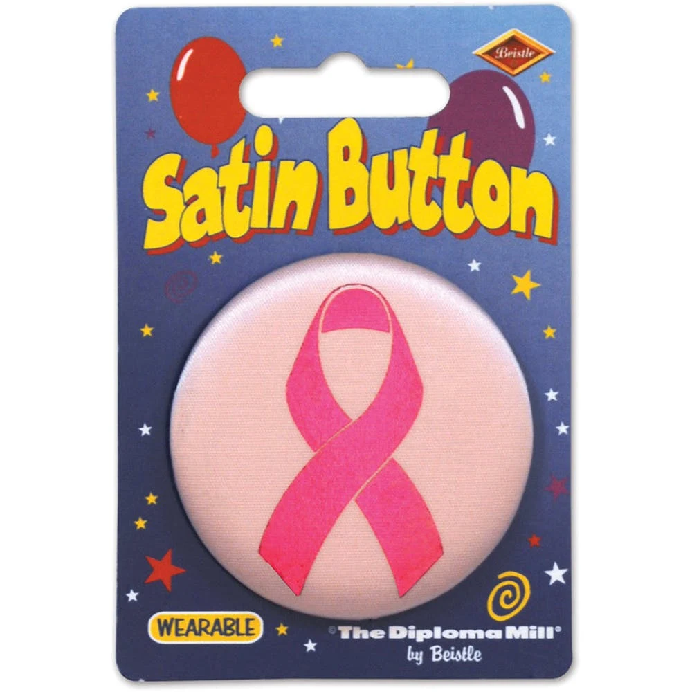 Pink Ribbon Satin Buttons 1