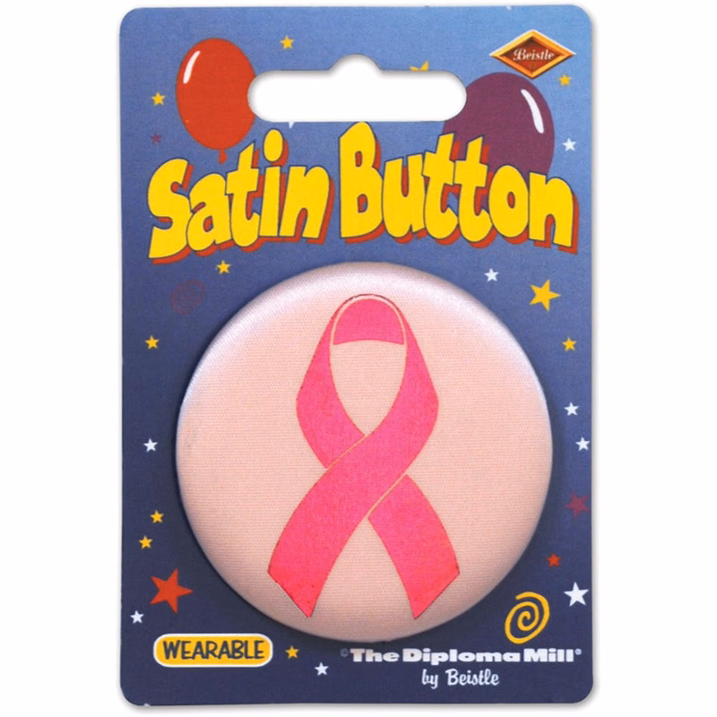 Pink Ribbon Satin Buttons