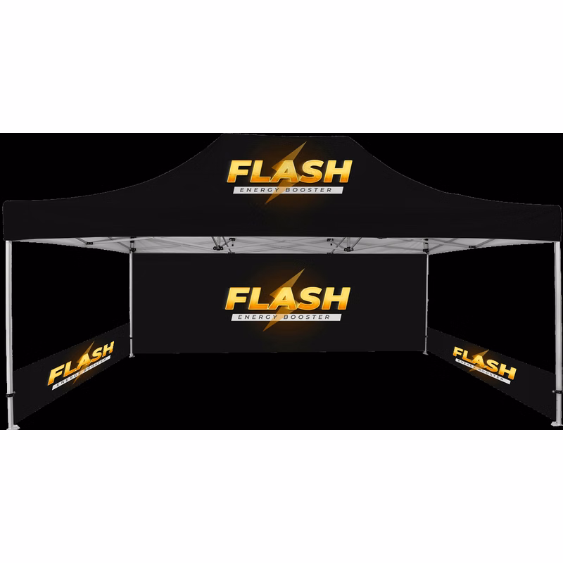 13'x20' Premium Hex Aluminum Frame Tent w/Rear Wall & 2 Half Side Walls