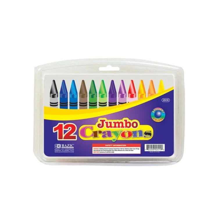 Jumbo Crayons - 12 Count Assorted Colors 1