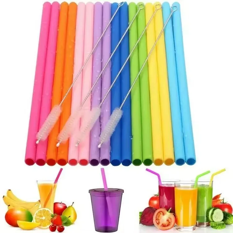 Reusable Silicone Drinking Straight Straw 1