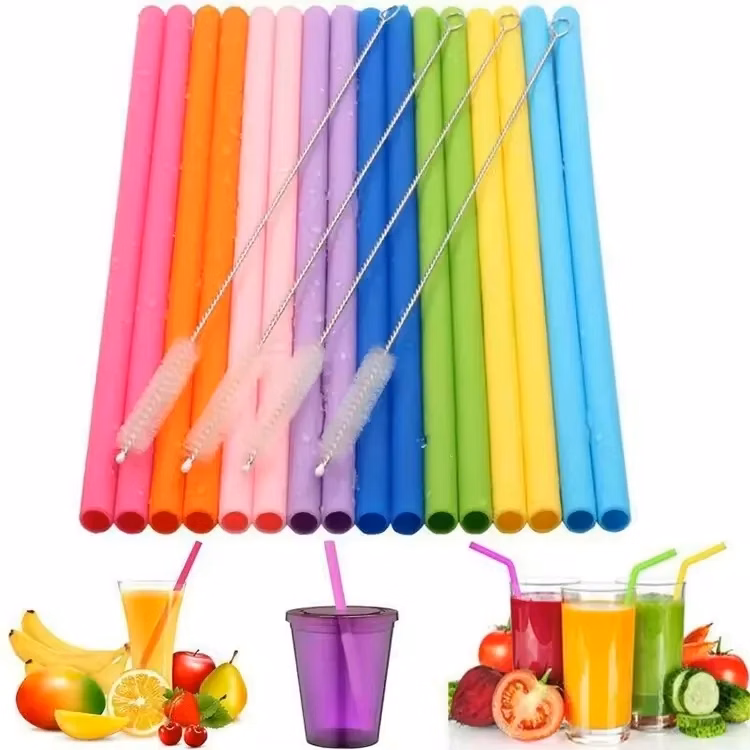 Reusable Silicone Drinking Straight Straw