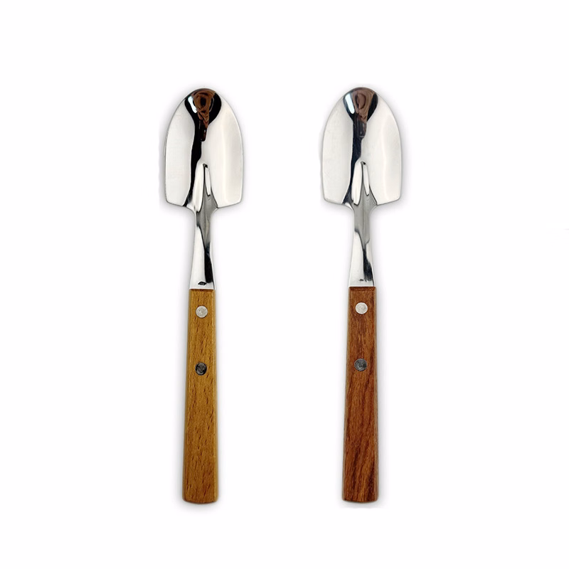 Wooden Handle Stainless Steel Spade Spoon