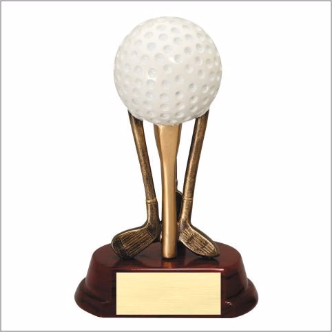 Golf Ball On Clubs Resin Award