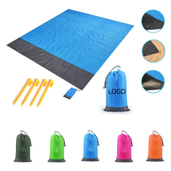 Waterproof Beach Blanket W/ Four Ground Stakes 1