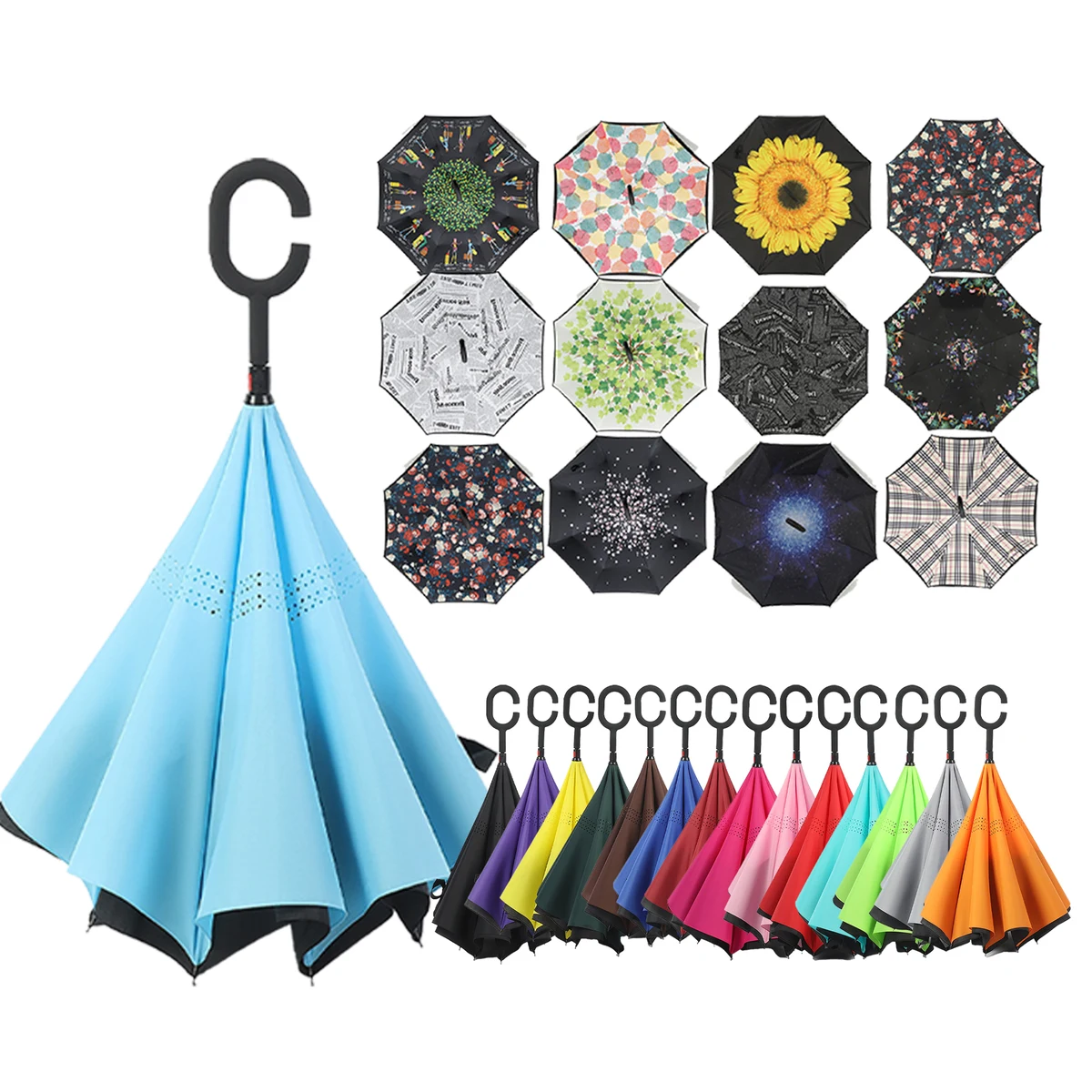 Large C-Handle Reverse Inverted Double Umbrella 1