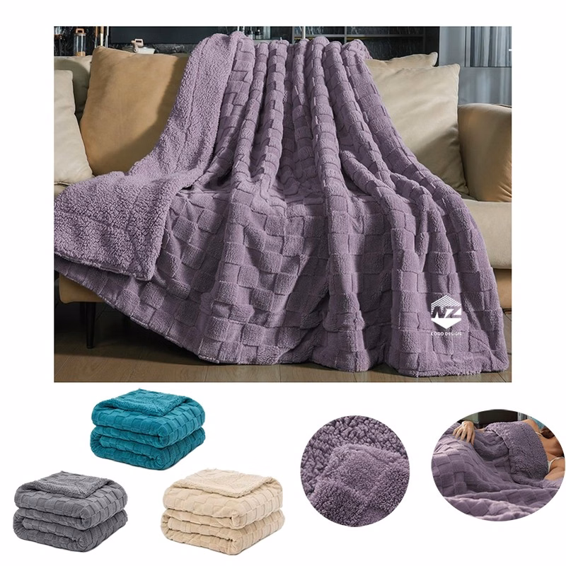 Super Soft Cozy Throw Blanket Fluffy Sherpa Fleece Reversible Thick Warm Fuzzy Blanket
