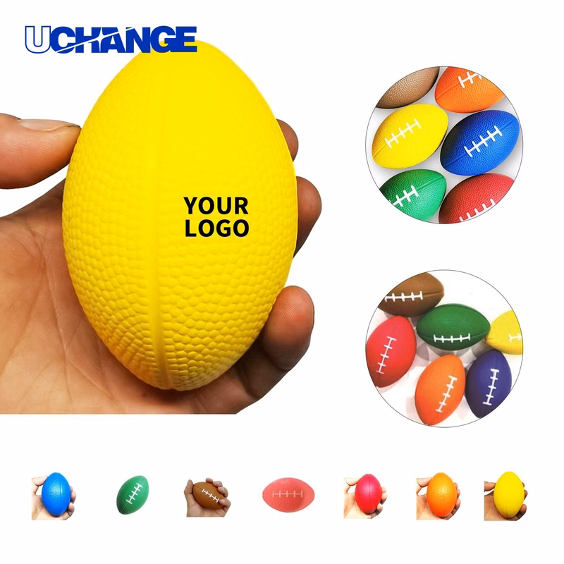 Small Football Shape Stress Ball Squeeze Toy 3.44" x 2.28"