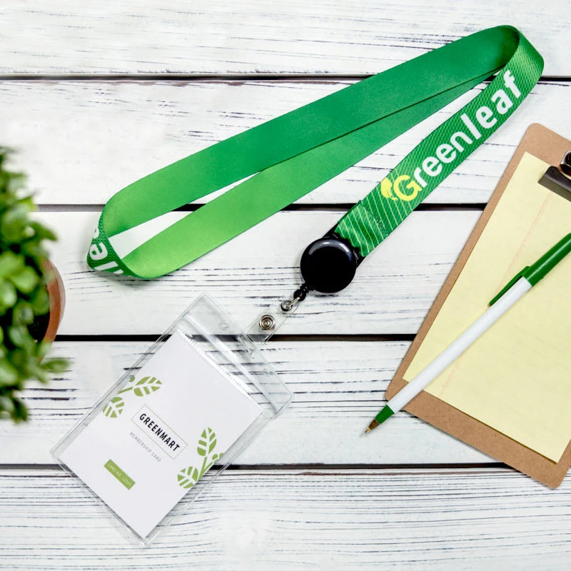 ID Badge Reel Full Color Lanyards With Badge Holder 1