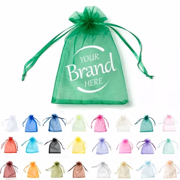 Custom Sheer Organza Drawstring Gift Bag with Satin Cord — Celebration Packaging
