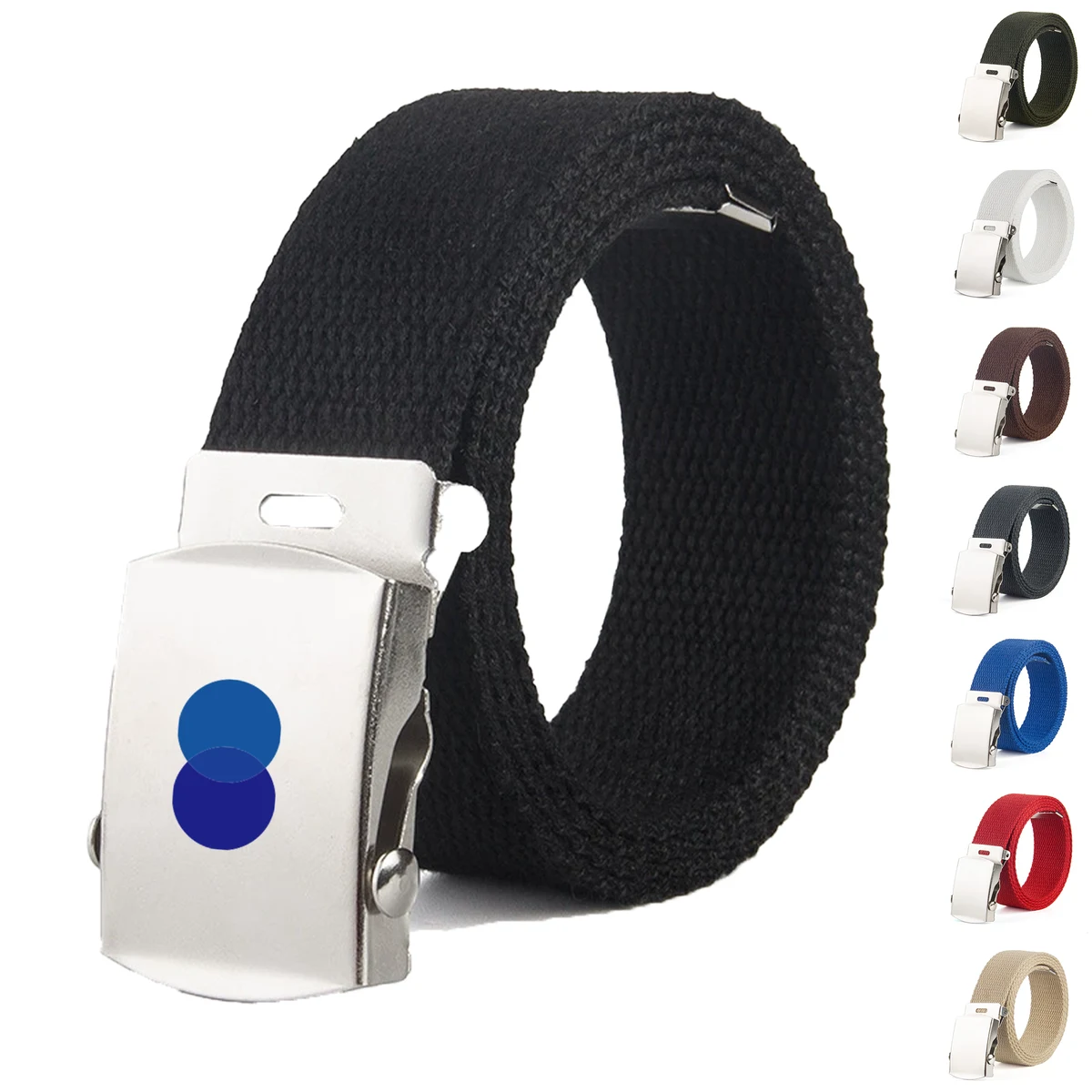 Customizable Canvas Belt with Metal Buckle 1