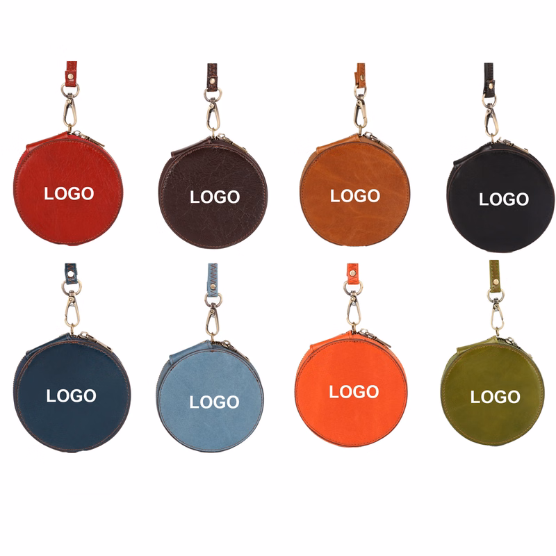 Retro Round Multi Function Coin Carry Pouch Solid