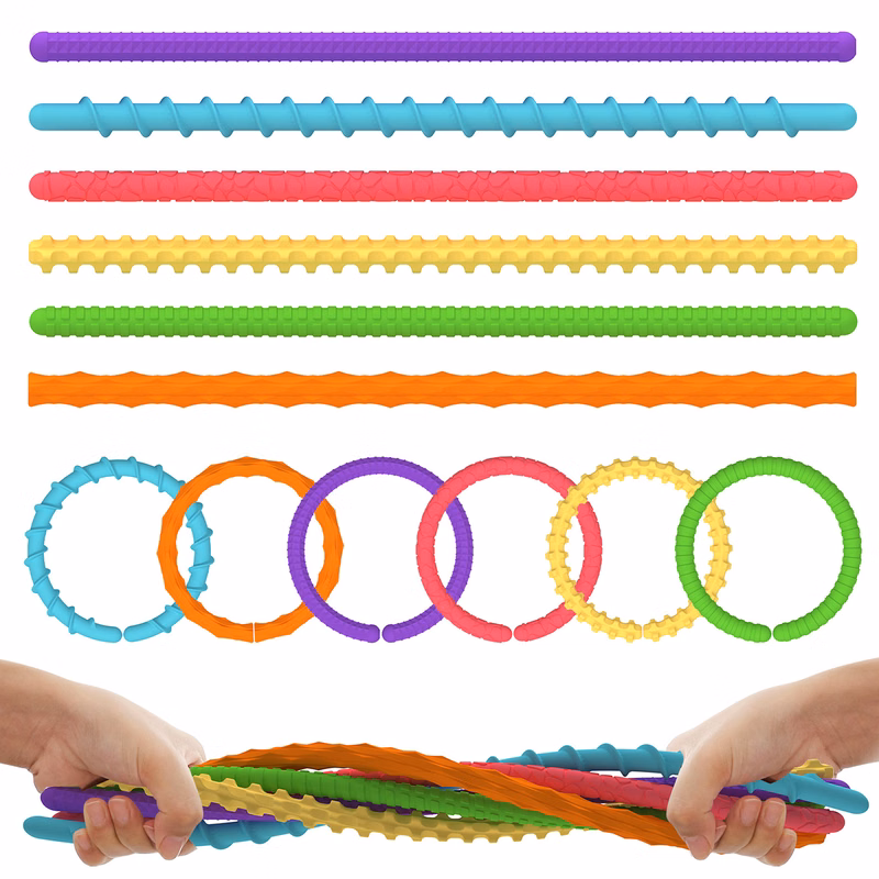 Sensory Textured Silicone Twist Bands (6 pieces)