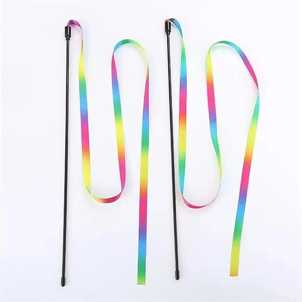 Cat Rainbow Wand String Teaser Toys 1