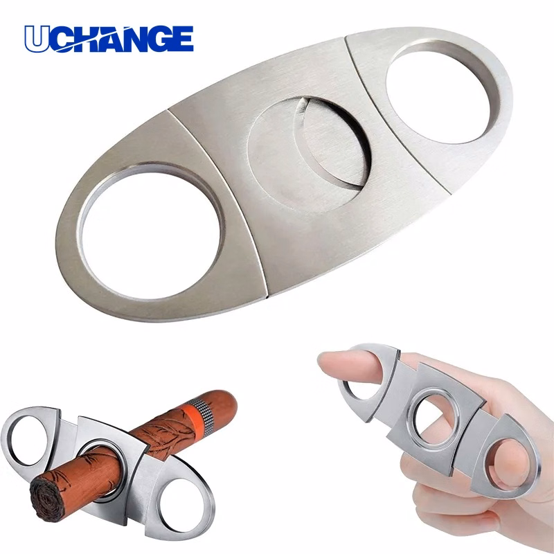Stainless Steel Double-Blade Cigar Cutter Precision Tool for Cigar Use