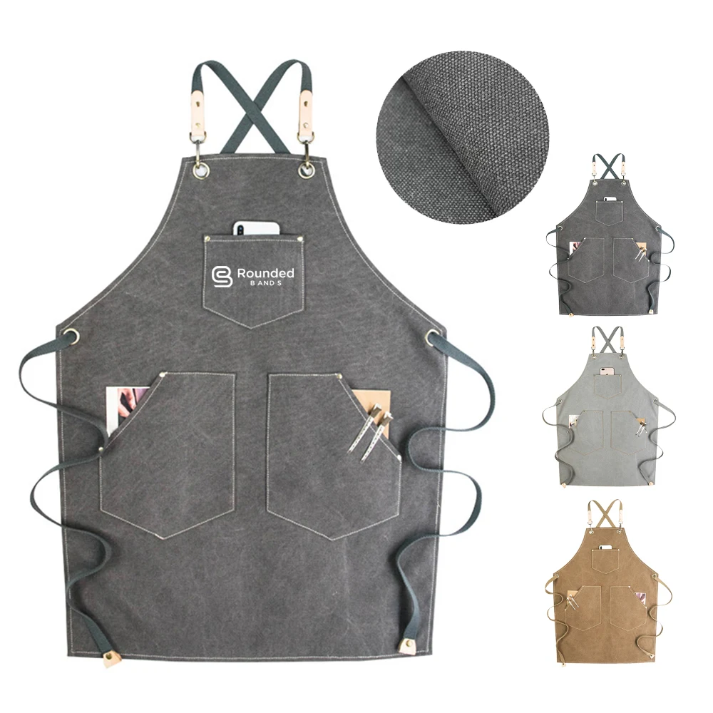Personalized Canvas Apron With Multi-Pockets 1