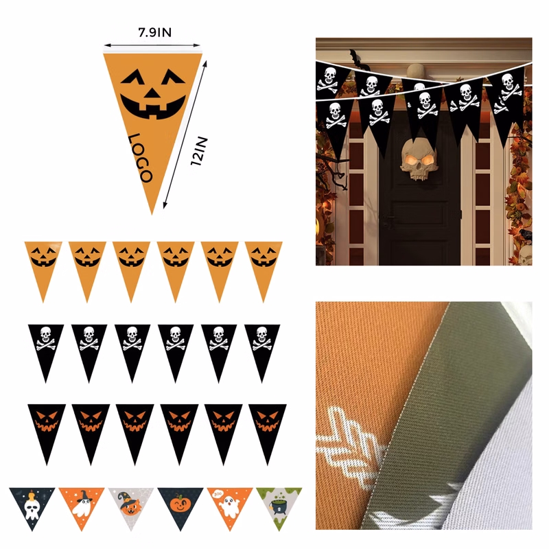 MOQ 50 PCS Spooky Halloween Triangular Pennant String