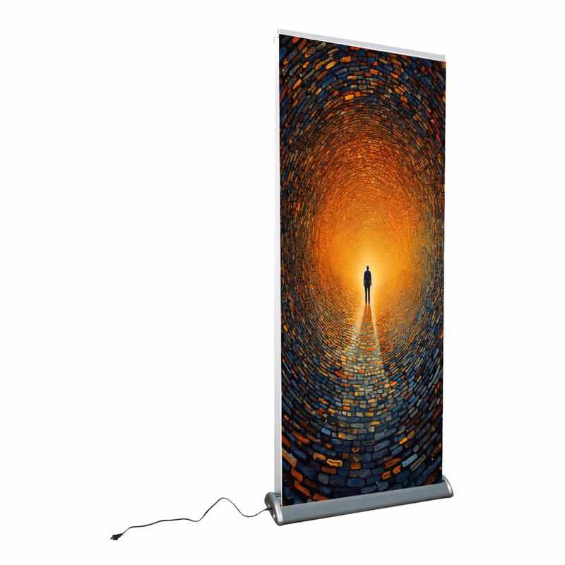 LED Double-Sided Light-Up Retractable Banner Stand