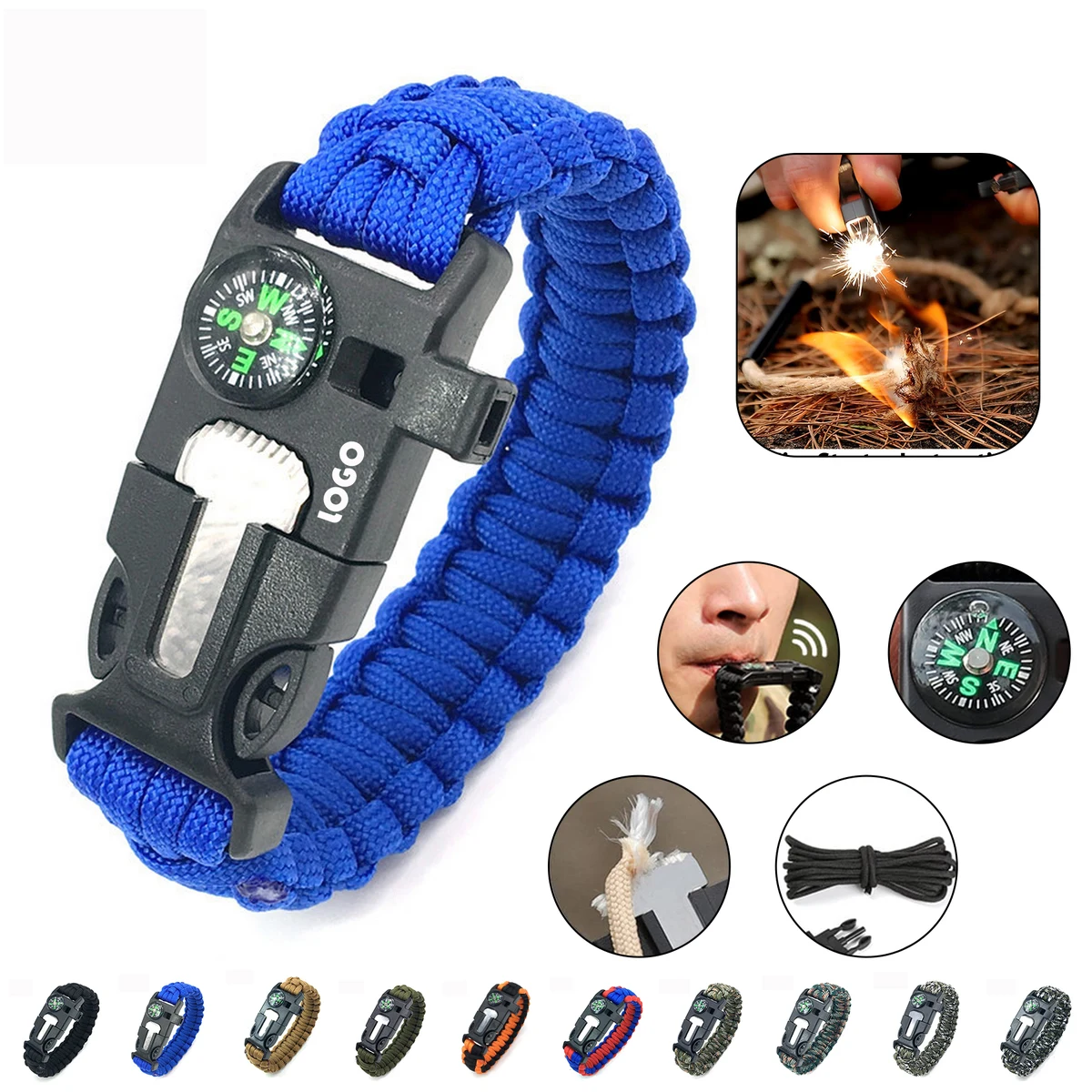 Outdoor Survival Paracord Bracelet With Whistle 1