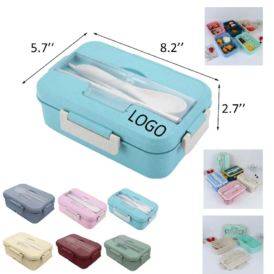 8.2 "x5.7" x2.7" Wheat straw eco-friendly Bento Box 1