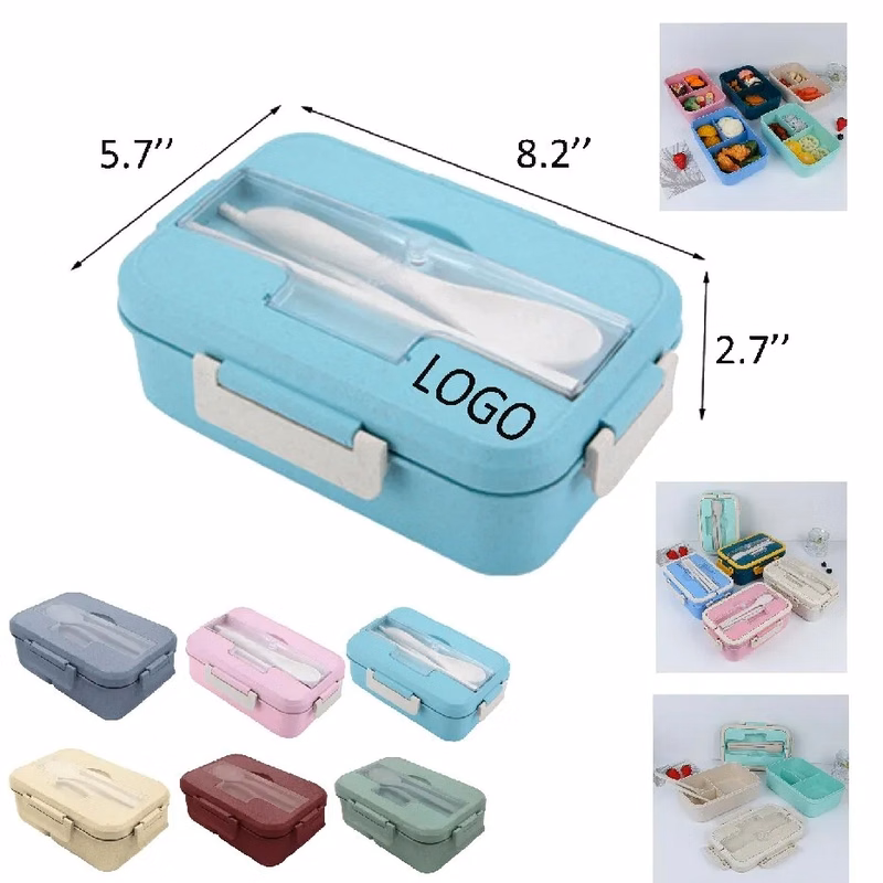 8.2 "x5.7" x2.7" Wheat straw eco-friendly Bento Box