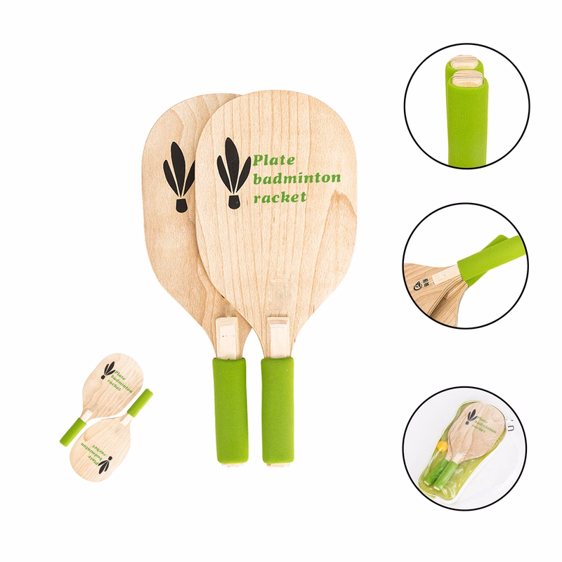 Set of 2 Wood Pickleball Paddles Beach Tennis Racket