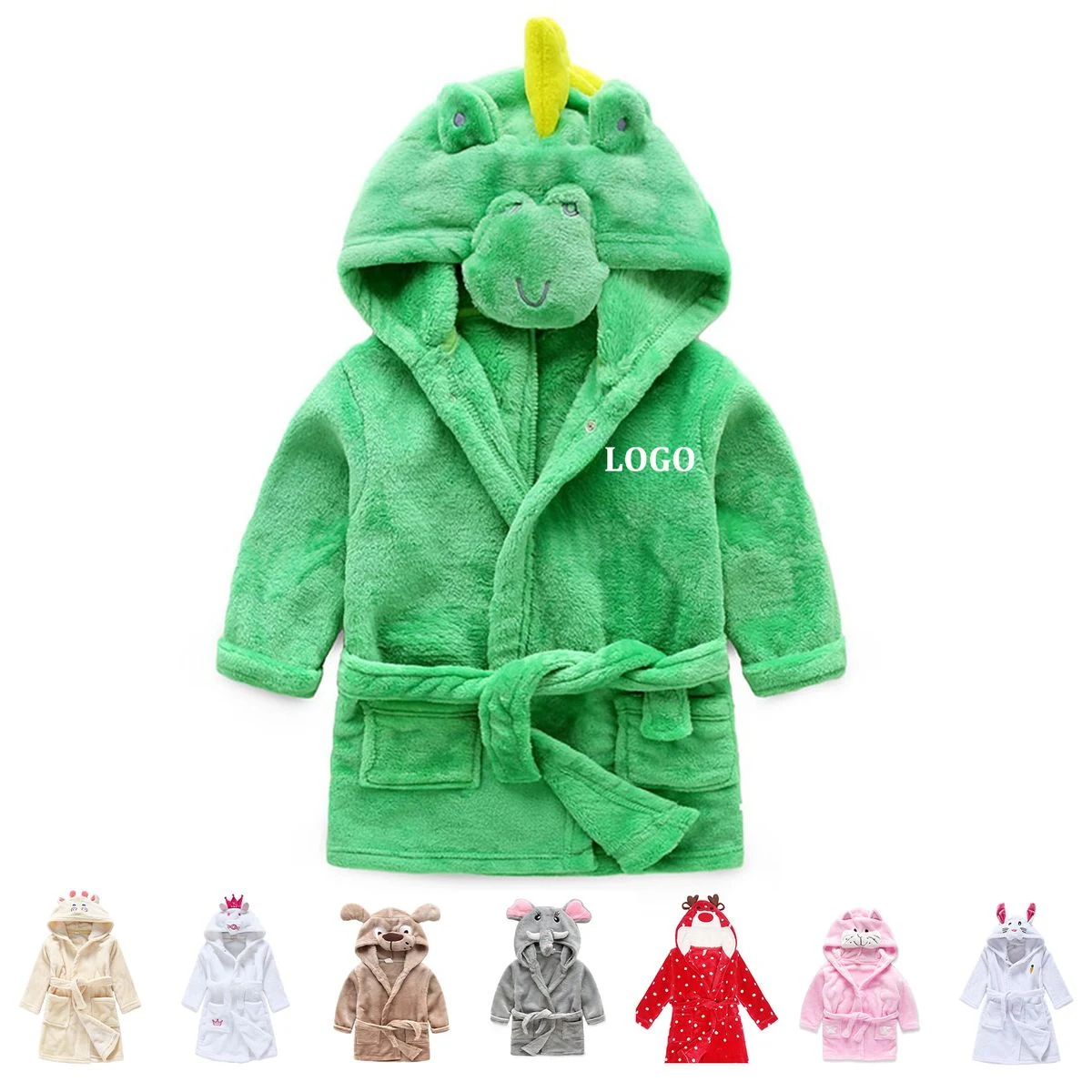 Unisex Baby Plush Animal Face Robe 1