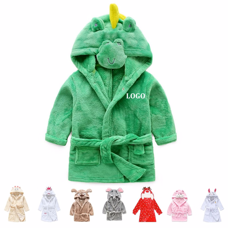 Unisex Baby Plush Animal Face Robe