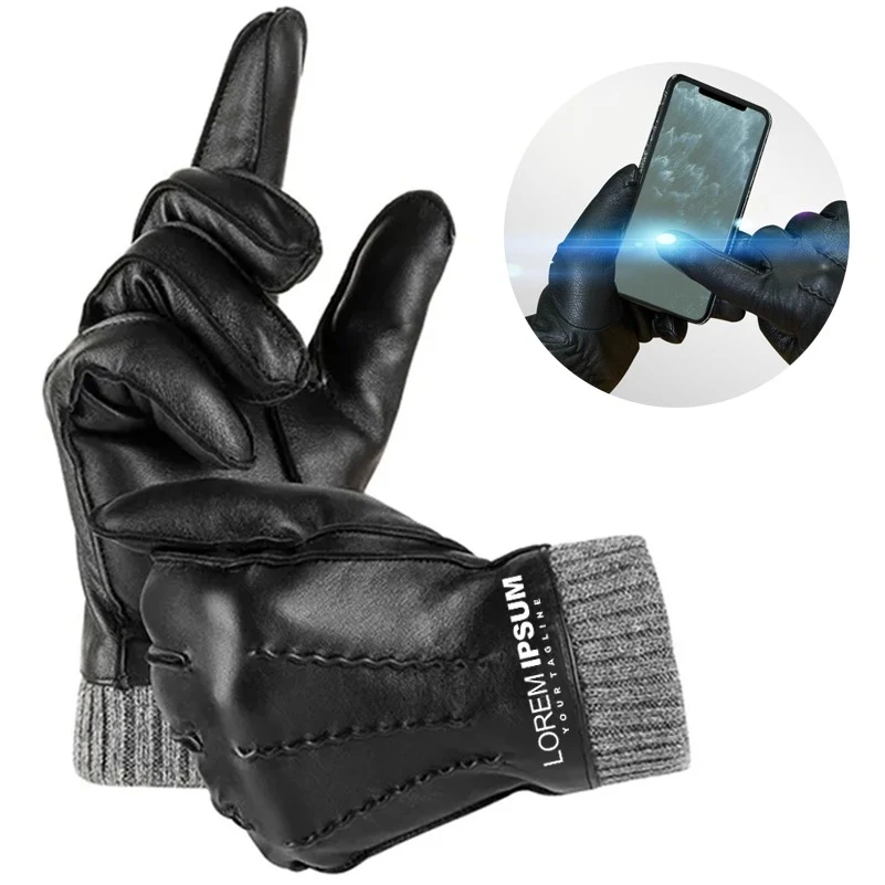Touchscreen Winter Leather Gloves for Man 1