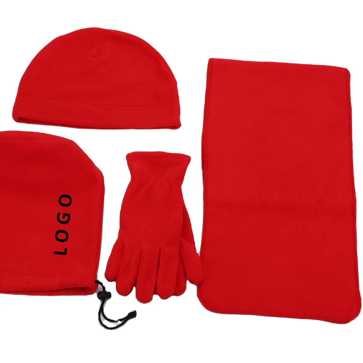Custom Polar Fleece Beanie Scarf and Mitten Set 1