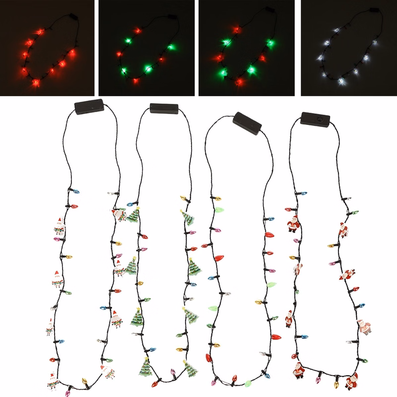LED Christmas Tree Bulb Necklace