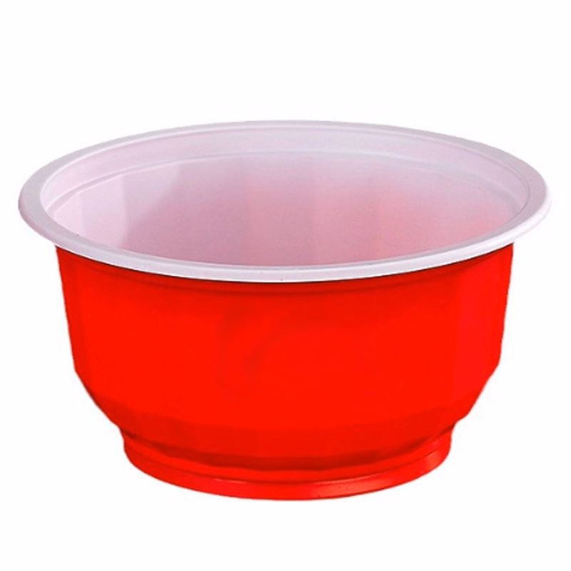 Disposable plastic circular covered takeaway packaging box