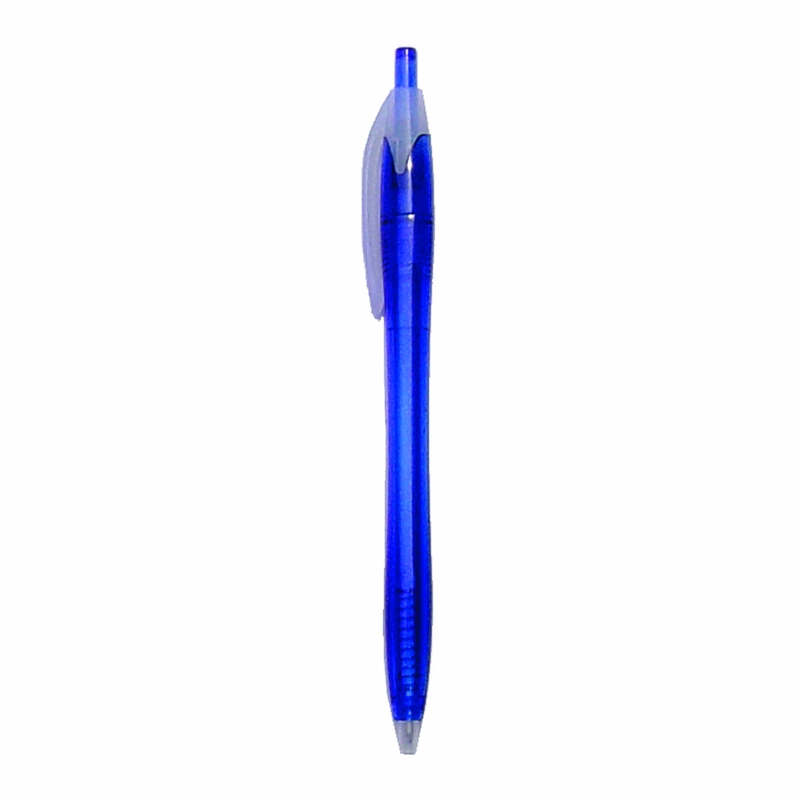 Blue Pad Printed Plastic Ball Point Pen