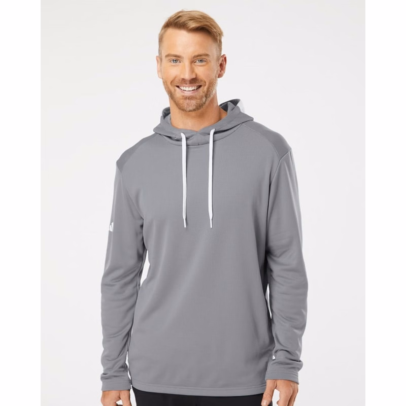 Adidas Men's Textured Mixed Media Midweight Hooded Sweatshirt - A530