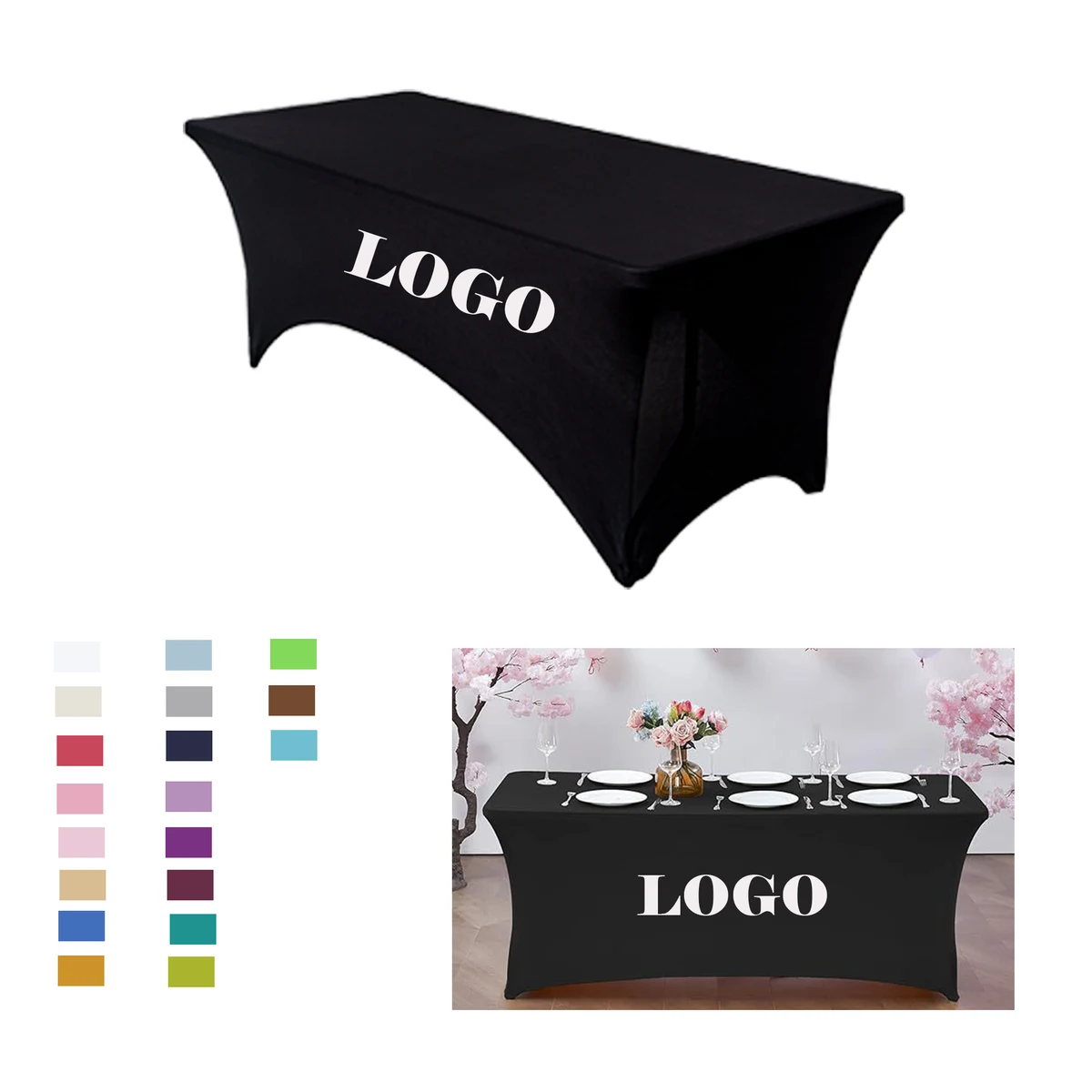 Sleek Fit 6FT Polyester Stretch Table Cover 1