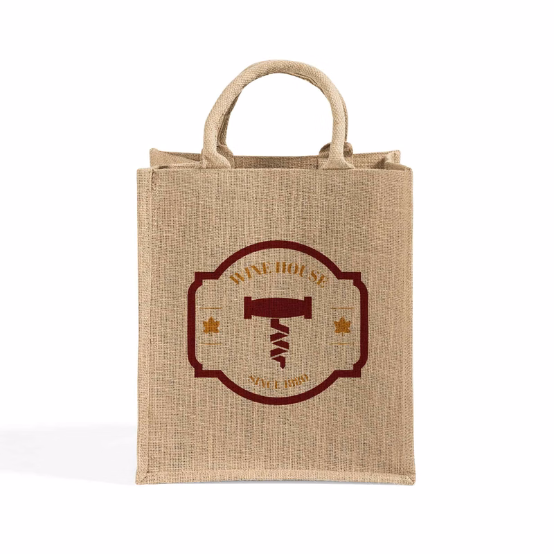 6 Bottle Jute Wine Bag