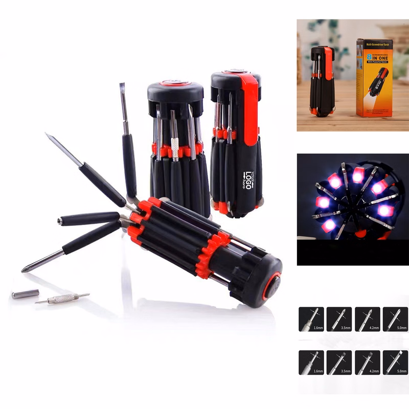 8 In 1 Screwdriver With LED Torch