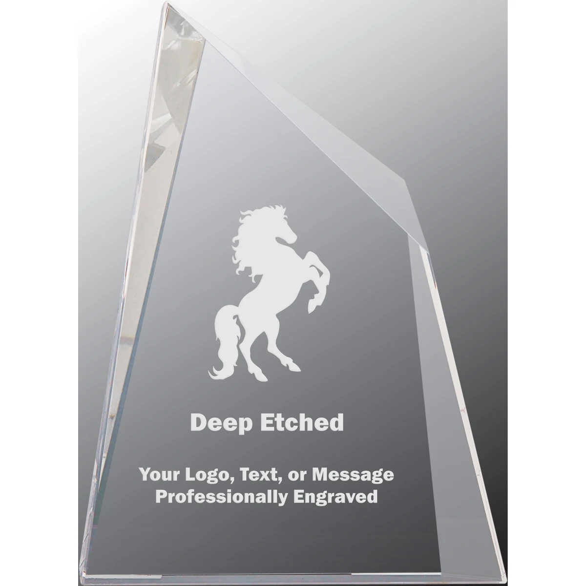 6 1/2" x 8 3/4" Crystal Facet Wedge Award 1